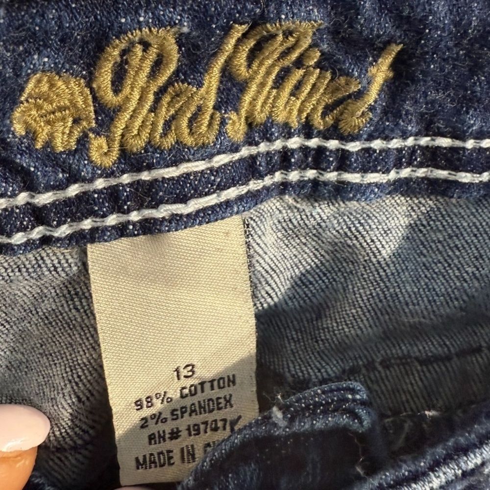 Red Rivet Blue Ankle Cropped Jeans Sz‎ 13-Juniors - Picture 3 of 6
